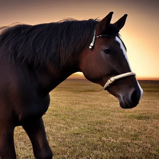 Prompt: a side profile of a horse