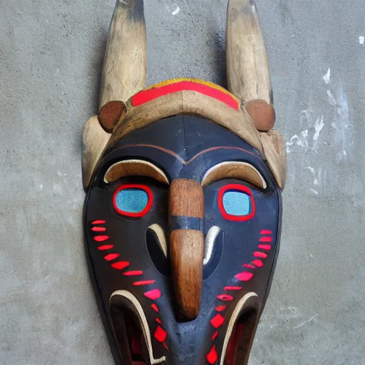 Image similar to mask, pacific northwest indigenous style