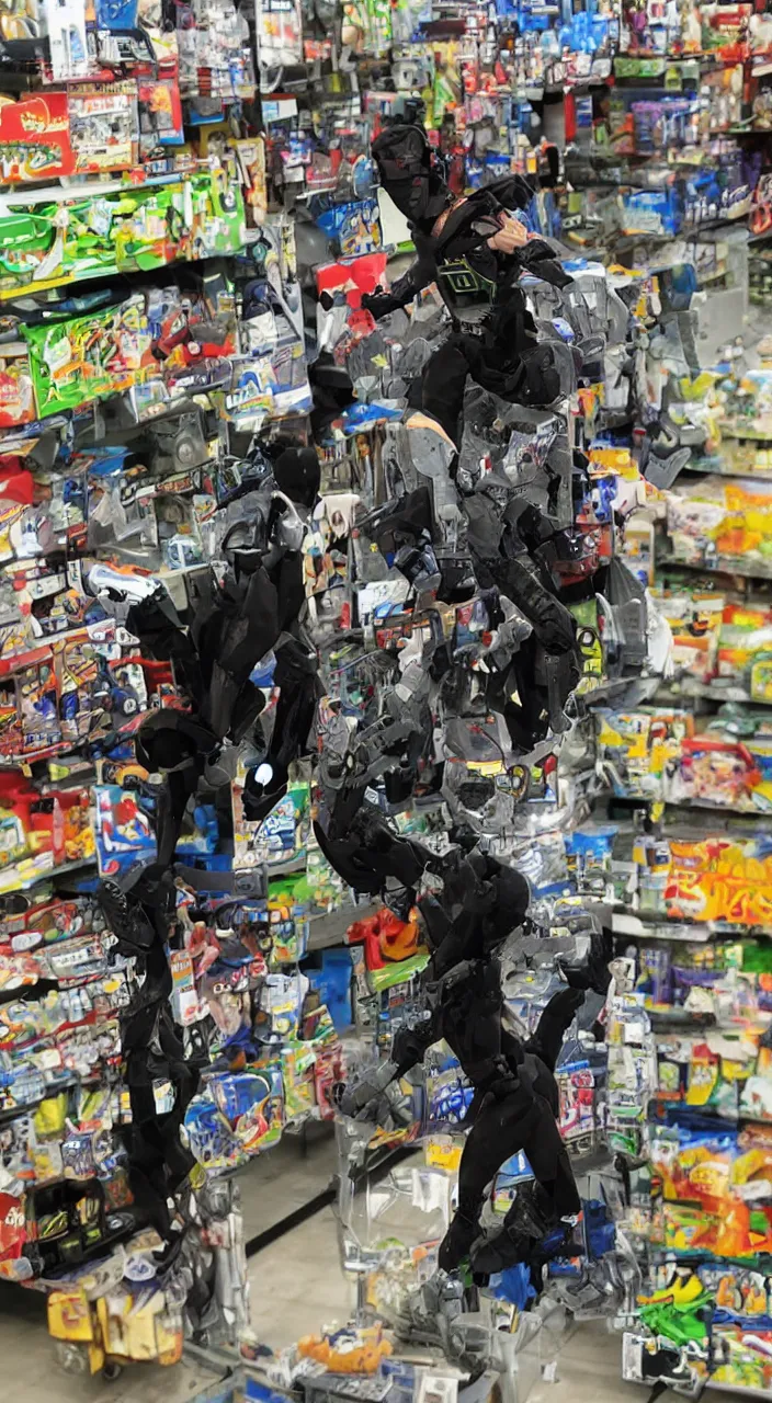 Image similar to cyborg ninja in walmart