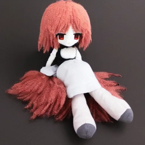 Image similar to cute fumo plush of the girl who always forgets to comb her hair in the morning