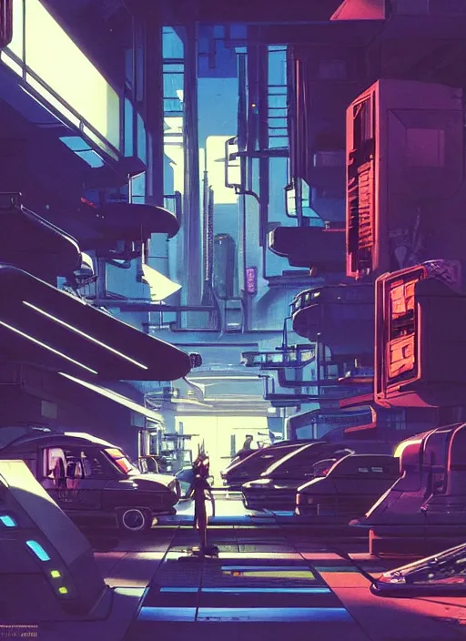 Prompt: photo of cyberpunk school, scifi, bright light, busy street, high school!!!!, morning sun, interesting angle, 8 k high definition, insanely detailed, art by syd mead and masamune shirow