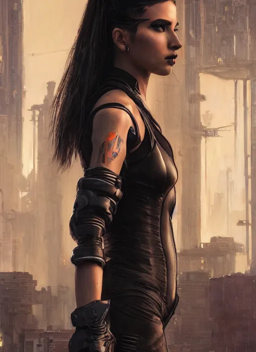 Prompt: sombra. cyberpunk assassin in a cyberpunk stealth suit ( blade runner 2 0 4 9, cyberpunk 2 0 7 7 ). orientalist portrait by john william waterhouse and james gurney and theodore ralli and nasreddine dinet, oil on canvas. cinematic, hyper realism, realistic proportions, dramatic lighting, high detail 4 k