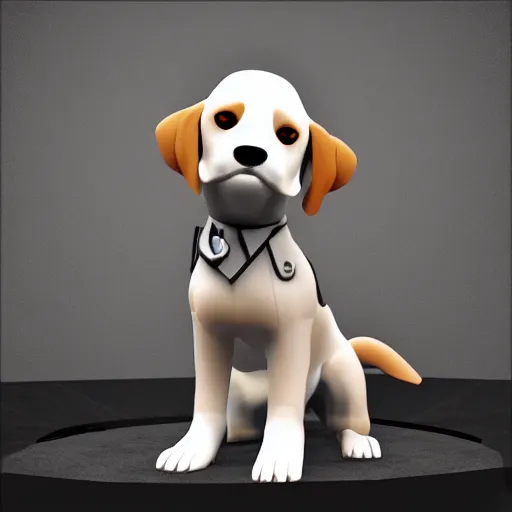 Image similar to puppy as a mafia gangster, statue, 4k, volumetric lighting, hyper realistic