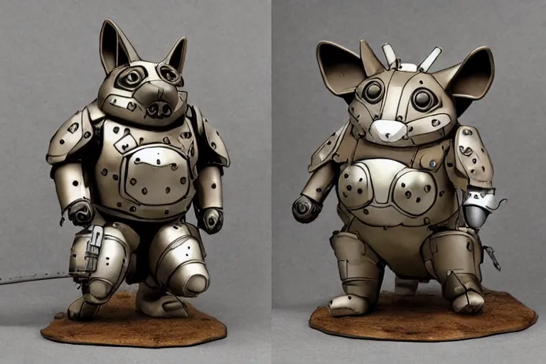 Image similar to heavily armoured mechanical corgi by studio ghibli