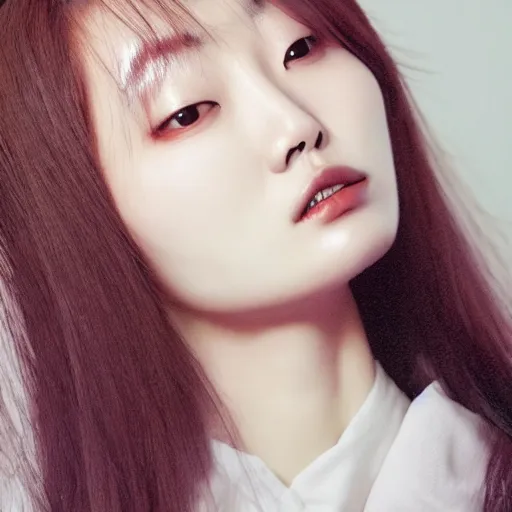 Image similar to Lee Jin-Eun by KyuYong Eom, rule of thirds, seductive look, beautiful