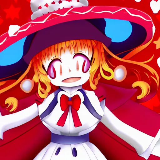 Prompt: image of Touhou clownpiece, 8k wallpaper, pixiv, vector art, render, sharp