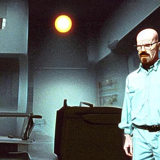 Image similar to a still of walter white in half - life ( 1 9 9 8 )