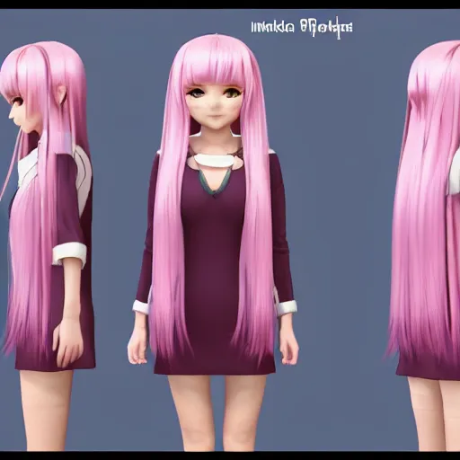 Bangs Anime Hairstyle - 3D Model by nickianimations