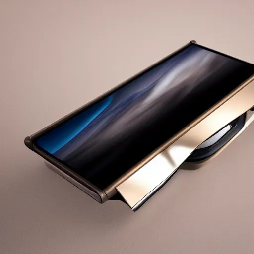 Image similar to 2022 Samsung Fold 4 phone, concept art, hyperdetailed