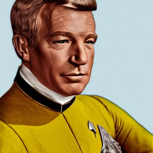 Prompt: a portrait of captain kirk as sigmund freud, intricate, highly detailed, matte painting, digital painting