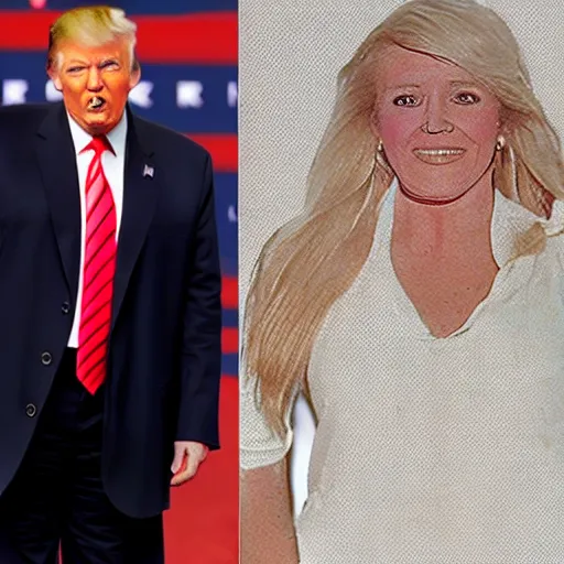 Image similar to photo of donald trump caught in women's clothing