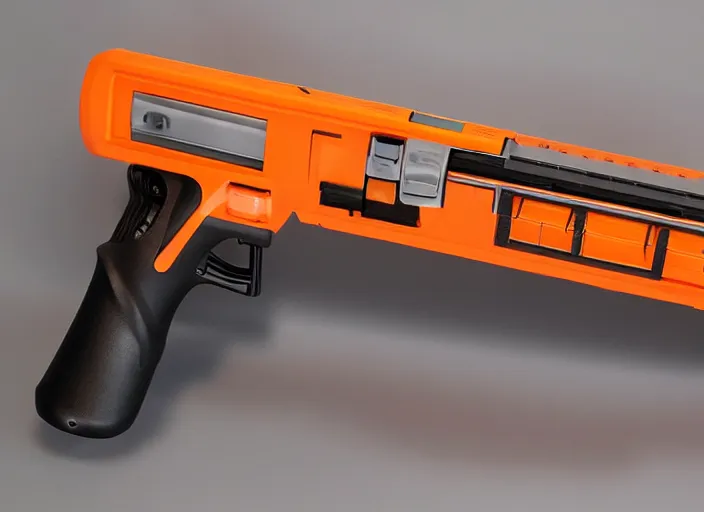 Prompt: product photo of the most impressive scifi nerf gun