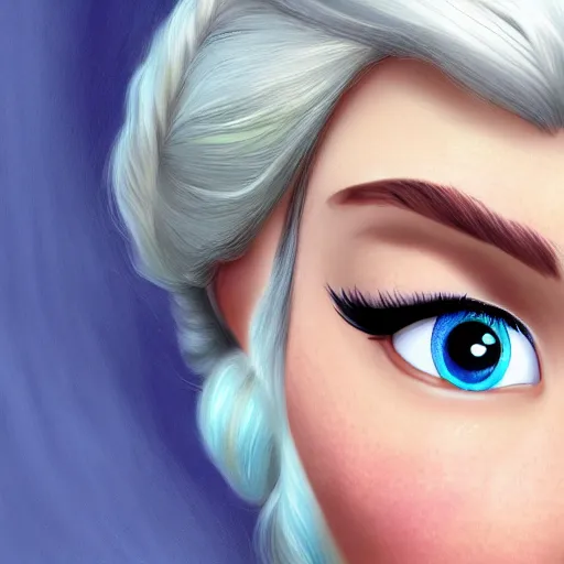 Image similar to Elsa from Frozen as real cute girl photorealistic style