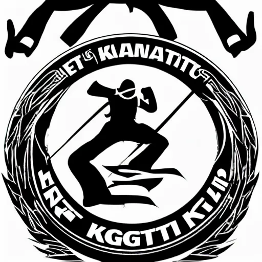 Image similar to a logo about martial arts, karate, kung-fu, vectorial, black and white, highly detailed, symmetric