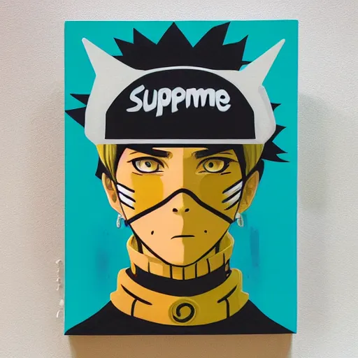 Prompt: Supreme x Naruto Profile Picture by Sachin Teng, asymmetrical, Organic Painting , Matte Painting, geometric shapes, hard edges, graffiti, street art,:2 by Sachin Teng:4