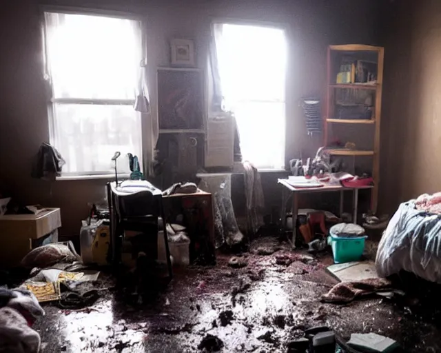 Image similar to very very very dirty room, depression scene