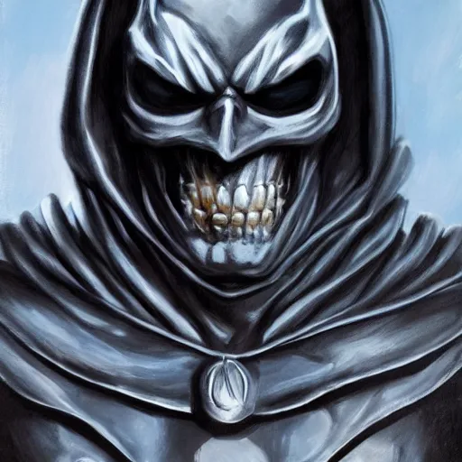 Prompt: ultra realistic portrait painting of skeletor as batman, art by jack kirby, 4 k, ultra realistic, highly detailed, epic lighting
