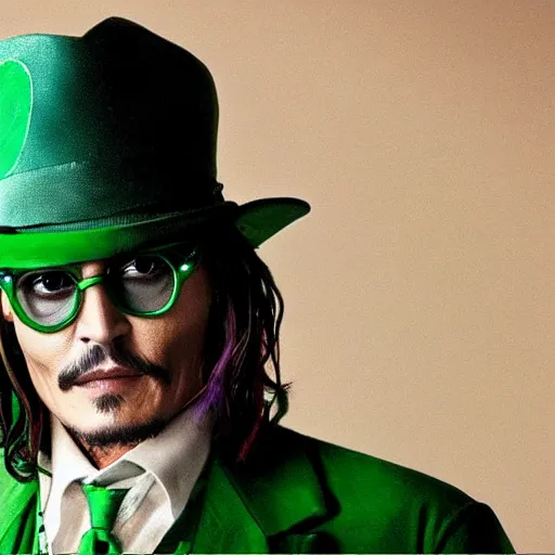 Image similar to Johnny Depp as the Riddler