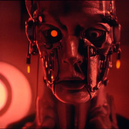 Prompt: movie still of a monster cyborg, cinematic composition, cinematic light, warm lighting criterion collection, by david lynch