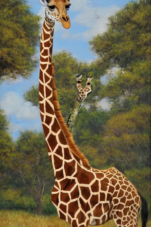 Image similar to a giraffe playing guitar at woodstock, oil on canvas, intricate, portrait, 8k highly professionally detailed, HDR, CGsociety