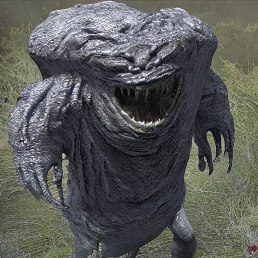 Image similar to ultra realistic shit monster