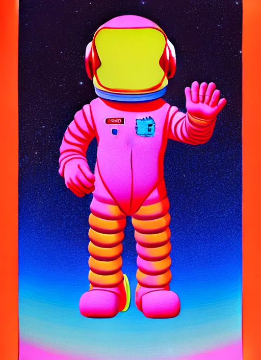 Image similar to astronaut by shusei nagaoka, kaws, david rudnick, airbrush on canvas, pastell colours, cell shaded, 8 k