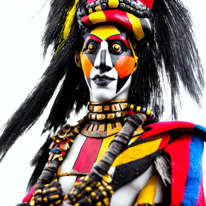 Image similar to full body photograph of a very beautiful harlequin warrior. extremely detailed. dslr. 8 5 mm.