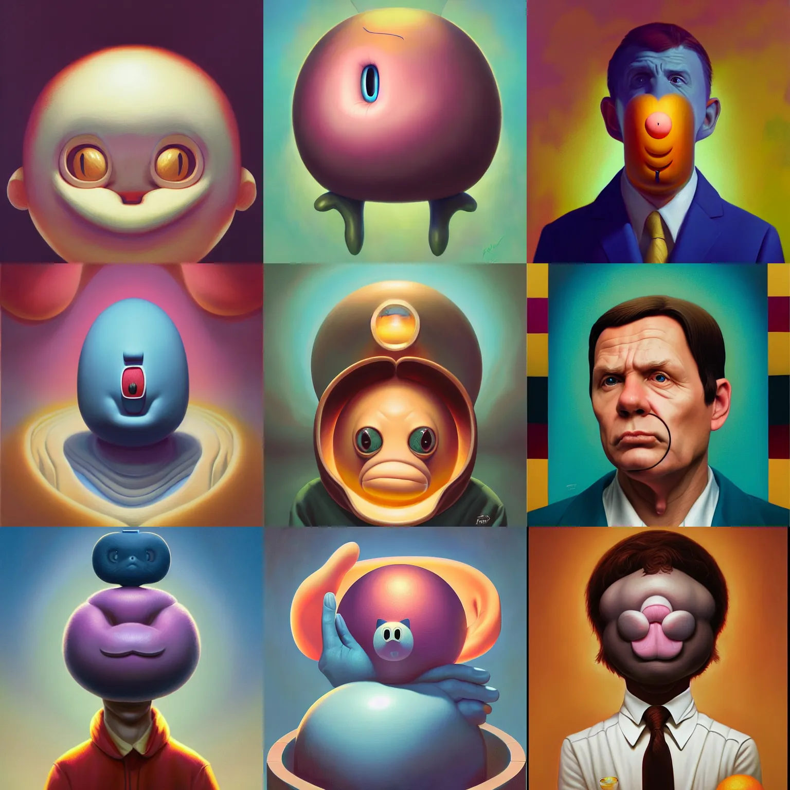 Prompt: portrait of kirby by rhads, mcpherson, hugh kretschmer, naoto hattori, esao andrews, and beeple