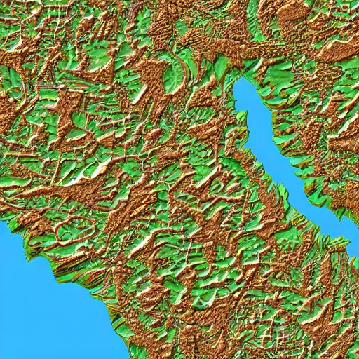 Prompt: 3d topographical map of Virginia