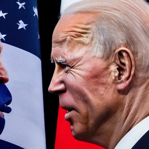 Prompt: biden and putin fighting in fortnight, close up, high quality photograph
