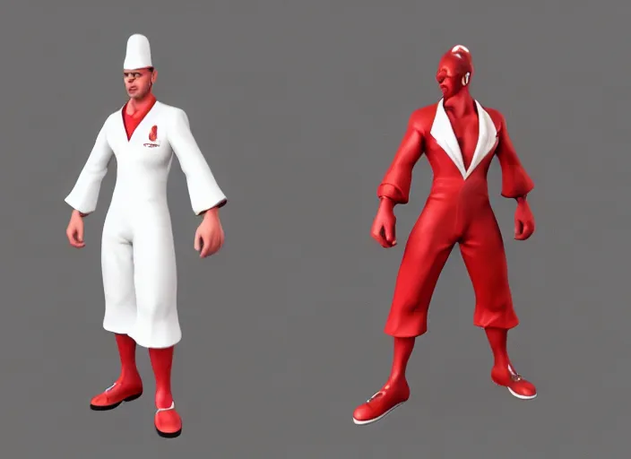 Image similar to 3 d model of adriano zumbo character in fighting game, stylized 3 d graphics, hdr, ultra graphics, ray tracing, 4 k image