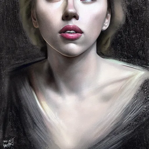 Prompt: detailed portrait of scarlett johansson as young nadezhda krupskaya, colourised, face portrait, epic, tragic, military art, fantasy, dieselpunk, hd shot, digital portrait, beautiful, artstation, comic style, by artgerm, guy denning, jakub rozalski, magali villeneuve and charlie bowater