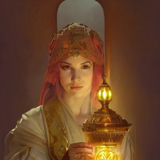 Image similar to the golden lamp Ormal during the spring of Arda, highly detailed, digital painting, artstation, concept art, sharp focus, illustration, art by artgerm and greg rutkowski and alphonse mucha