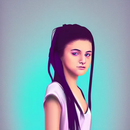 Image similar to teen girl, digital art