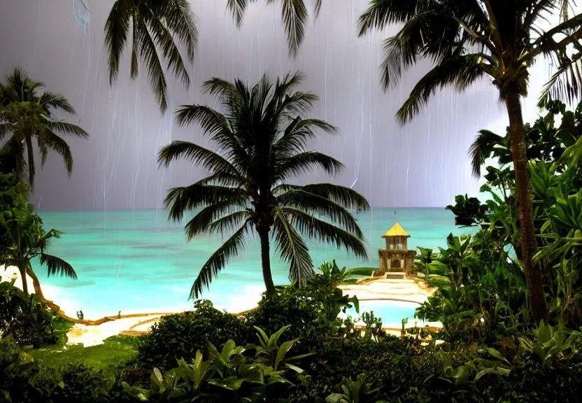 Image similar to Palace of the chalice, refracted sparkles, thunderstorm, greek pool, beach and Tropical vegetation on the background major arcana sky, 2005 blog, dslr camera IMG_4016