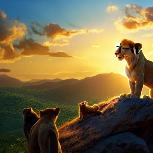 Image similar to live action disney lion king movie with house cats, high detail 8k resulution, oscar award winning, cinematc lighting, anatomically correct