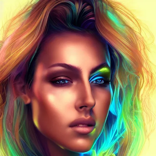 Image similar to electric woman, cute - fine - face, pretty face, oil slick hair, realistic shaded perfect face, extremely fine details, realistic shaded lighting, dynamic background, artgerm, 8 k ultra realistic, highly detailed, sophie anderson