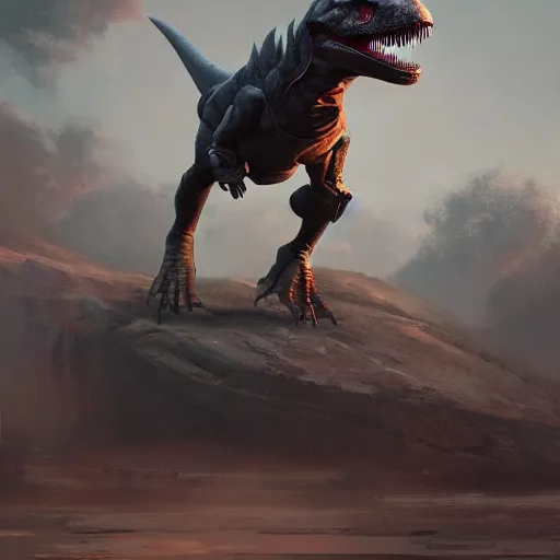 Image similar to t - rex by rj palmer greg rutkowski trending on artstation