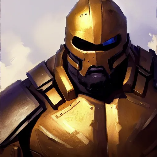 Image similar to greg manchess portrait painting of fully armored the foundation aka dwayne the rock from fortnite as overwatch character, medium shot, asymmetrical, profile picture, organic painting, sunny day, matte painting, bold shapes, hard edges, street art, trending on artstation, by huang guangjian, gil elvgren, ruan jia, greg rutkowski, gaston bussiere