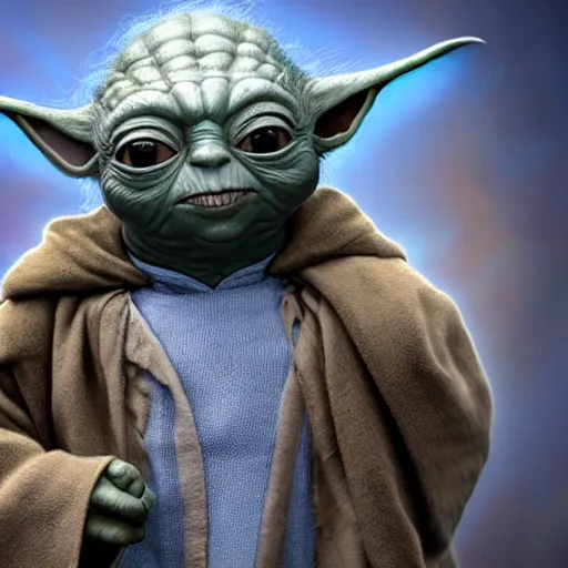 Image similar to stunning award winning hyperrealistic hdr 8 k highly detailed photo of yoda wearing a blue star trek uniform