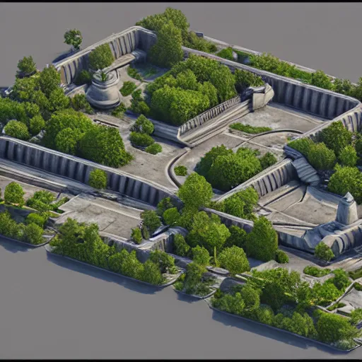 Prompt: : video game map architectural plans hyper - realistic, detailed, render by c 4 d octane, unreal engine, 8 k 3 d render ray traceing