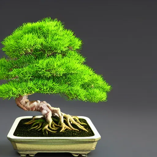 Image similar to bonsai tree animal with colorful flowered leaves detailed 3 d render 4 k