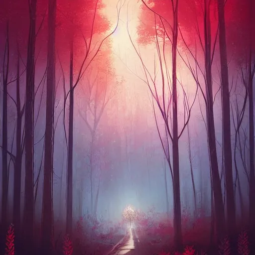 Prompt: critical detail, digital art, wlop by ( jeremiah ketner and leonardo da vinci and greg rutkowski ), cinematic, contrasting colors, a backlit glowing tree stands alone on a simple landscape of epic proportions, a simple textured vector based illustration, atmospheric dreamscape painting, sharp focus