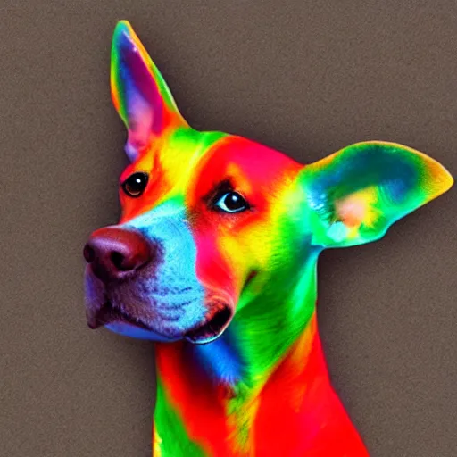 Prompt: a rainbow dog