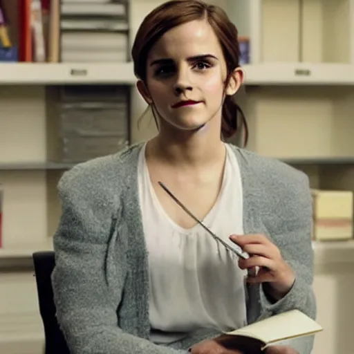 Prompt: Emma Watson as the Microsoft paperclip