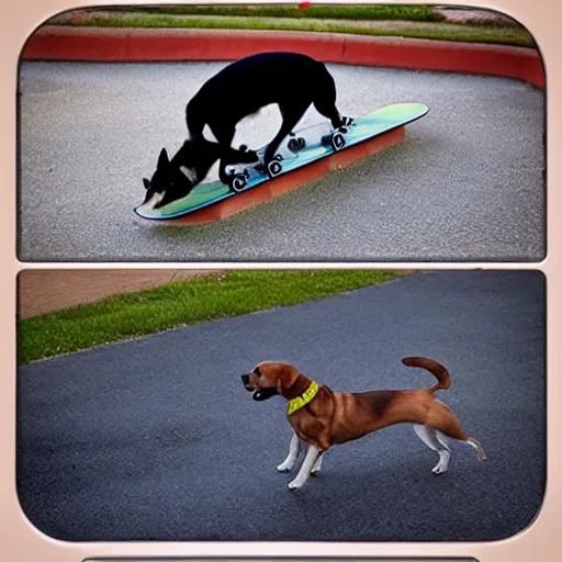 Prompt: dog skateboarding