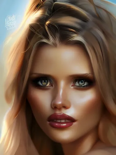 Prompt: portrait of abbey lee by liang xing