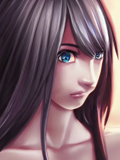 Image similar to a portrait of an attractive knight female anime character with long hair, artgerm