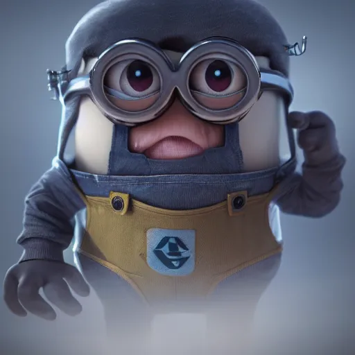 Image similar to among us minion, hyperrealistic render, highly detailed, 4k, artstation