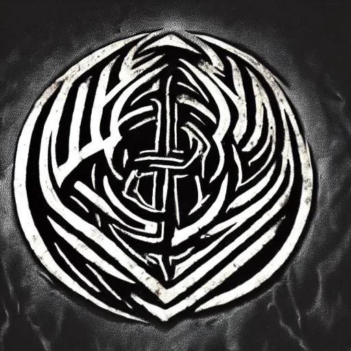 Prompt: black death metal band logo